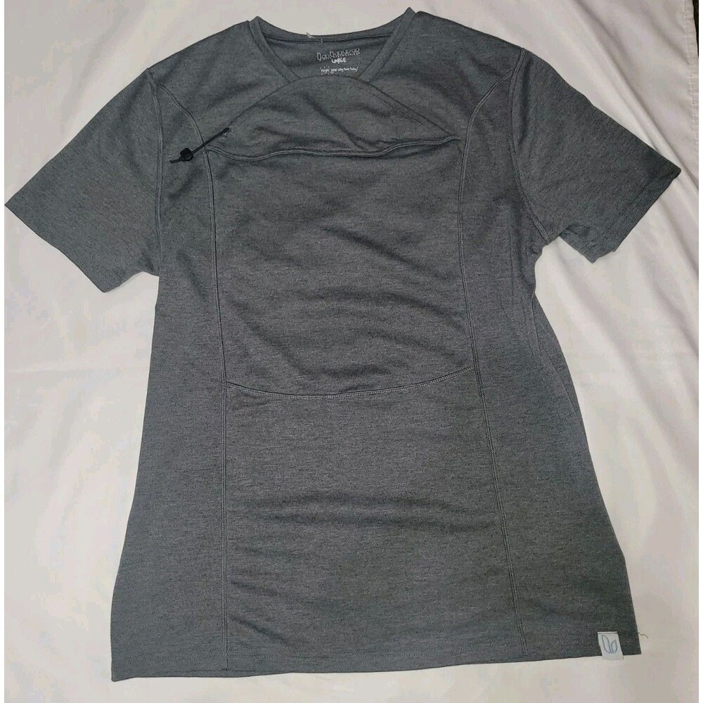 Lalabu Dad Shirt Mens Large Gray Baby Carrying Pouch Infant Carrier Bonding